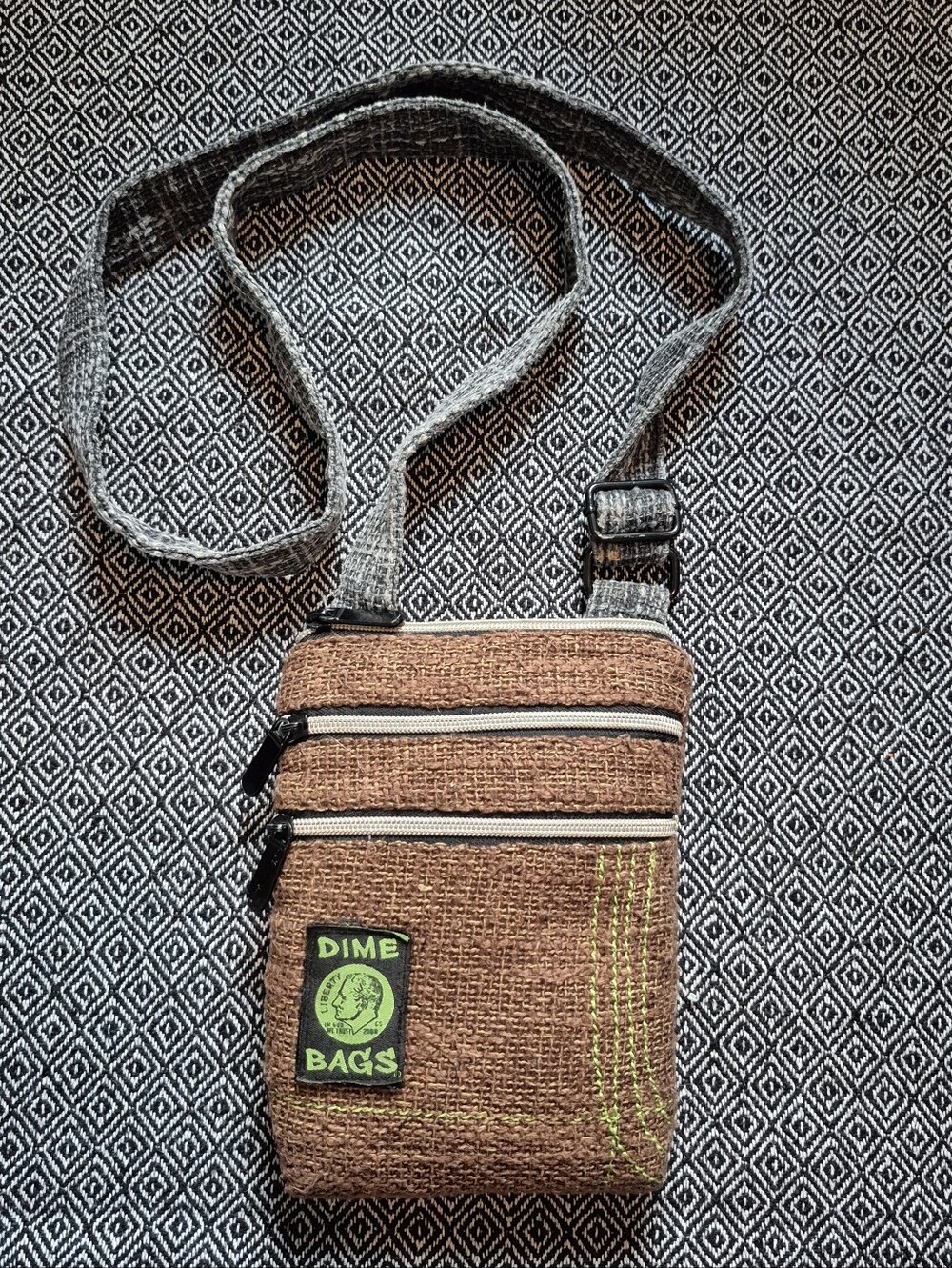 Dime Bags Hemp Crossbody Purse with Adjustable Strap